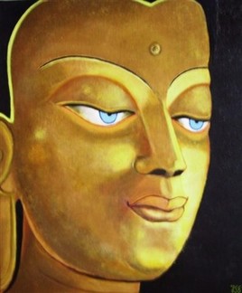 Bouddha style tibétain doré (visage)