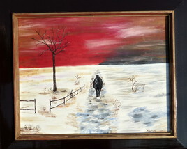 Hiver sur ciel rouge