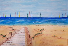 Planches à voiles à l'horizon