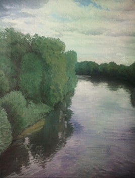 La Seine, vue du pont de Bougival