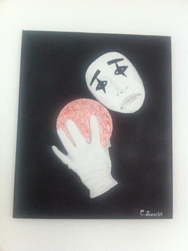 Peinture clown triste