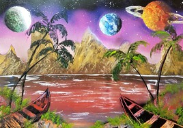 Paysage Martien spray painting art