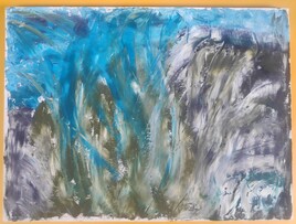 Ciel bleu sur des roches