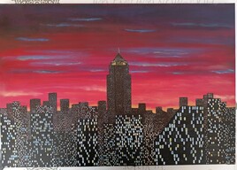 La nuit tombe sur les gratte-ciel