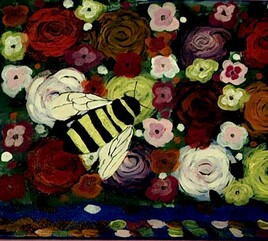 Une abeille qui butine de fleurs en fleurs