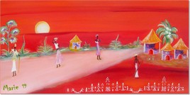 AFRICA (huile sur toile 60 x 30 cm)