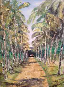Allée de cocotiers (ile de la Réunion)