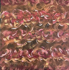 "Bain de passion"  (acrylique sur toile 30x30)