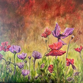 évasion mauve... acrylique - 80*80 cm - sept 2025