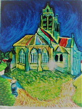 L'Eglise d'Auvers, d'après V. Gogh