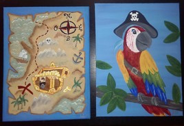 Carte au trésor et M. Perroquet le pirate