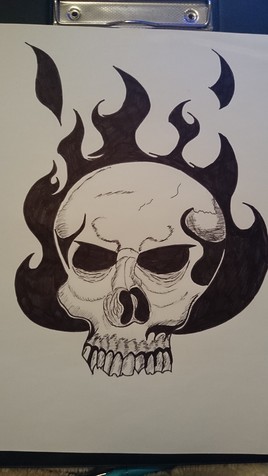 cr&acirc;ne en flamme