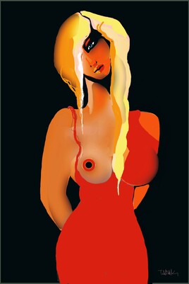 Amandine en robe rouge