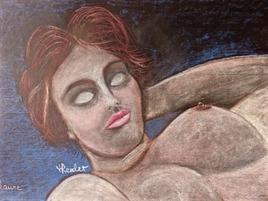 Portrait Femme endormie Laure / Drawing Portrait of a woman sleeping Laure