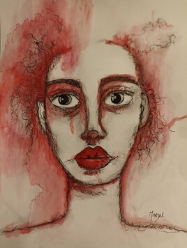 Portrait de femme rouge