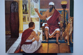 king painting, king of babylon, signed by joky kamo