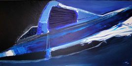 Tableau abstrait intitulé "Lapis-Lazuli" - Artiste peintre - Mathieu Fort