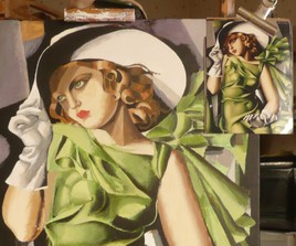 copie la jeune fille en vert de Tamara de Lempicka