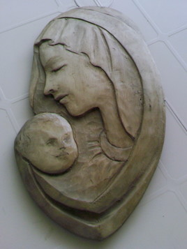 vIERGE A L ENFANT (applique ovale)