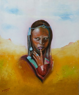 Jeune fille Toubou en habit de fete