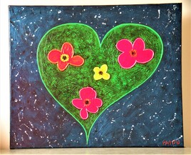 Le temps des fleurs (coeur et fleurs phosphorescents)