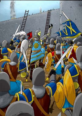 L'assaut plumes blanches.