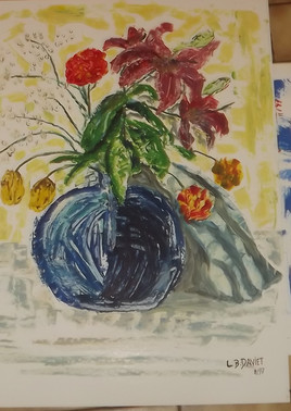 bouquet pot bleu 001