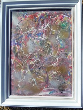 ELIE BERNARD ACRYLIQUE ORIGINALE SUR TOILE 50X70 + GROS CADRE