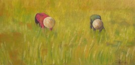 deux vietnamiennes en rizi&egrave;re