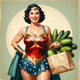 Wonder Woman shopping