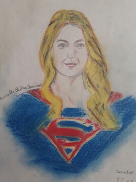 Supergirl en aquarelle