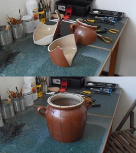 Rénovation d'un pot en céramique