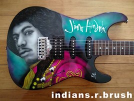 guitar airbrush ... Jimi Hendrix ... indians.r.brush...Nimes