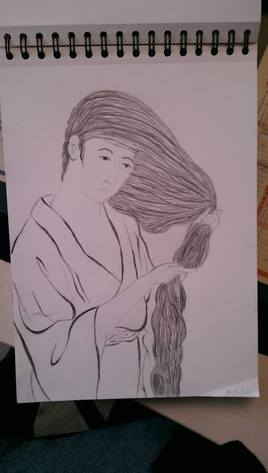 Croquis crayons "Les cheveux"