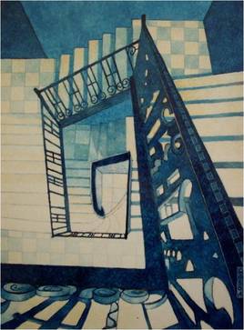 la descente d'escalier