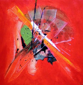 Tableau abstrait intitul&eacute; "A.M." - Artiste peintre - Mathieu Fort