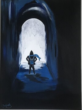 &OElig;uvre originale - sign&eacute;e par l&rsquo;artiste - LE TUNNEL