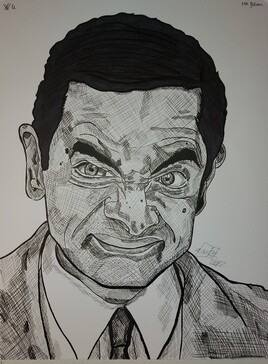 Rowan Atkinson ( Mr Bean) Sketch Drawing Art