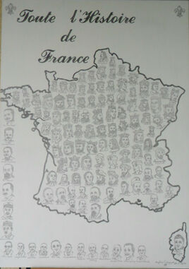 Tableau "Toute l'Histoire de France" de Vercing&eacute;torix &agrave; Fran&ccedil;ois Hollande