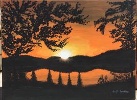 Coucher de soleil au lac