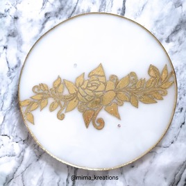 Plateau "Rose dor&eacute;e "