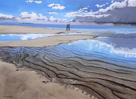 Promenade sur une plage du Morbihan