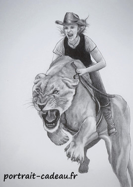 Portrait dessin - Lionnes