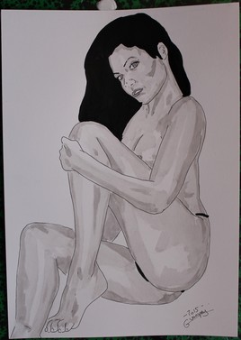 dessin nu féminin erotique portrait "Sexy"
