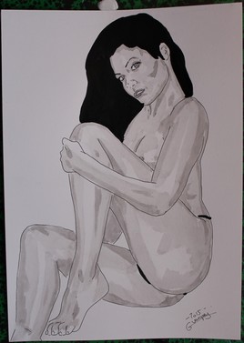 dessin nu f&eacute;minin erotique portrait "Sexy"