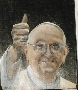 pape François  (façon fresque)