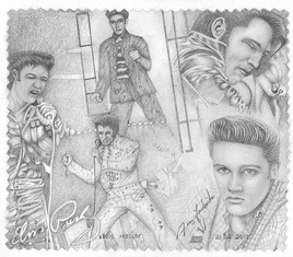 Elvis Presley avec 5 dessin