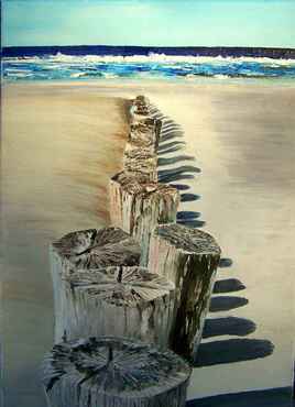 Poteaux sur la plage