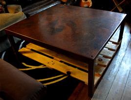 Table basse bois et fer