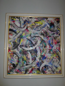 ELIE BERNARD ACRYLIQUE ORIGINALE SUR TOILE 60X65+ CADRE